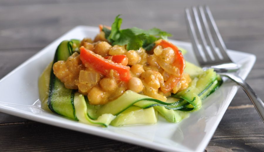 Chickpea Korma with Zucchini Noodles – Gluten Free