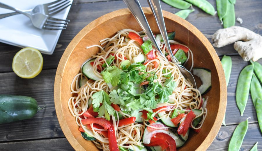 Chilled Noodle Salad with Ginger Wasabi Dressing – and Win a Year’s Worth of Pasta!